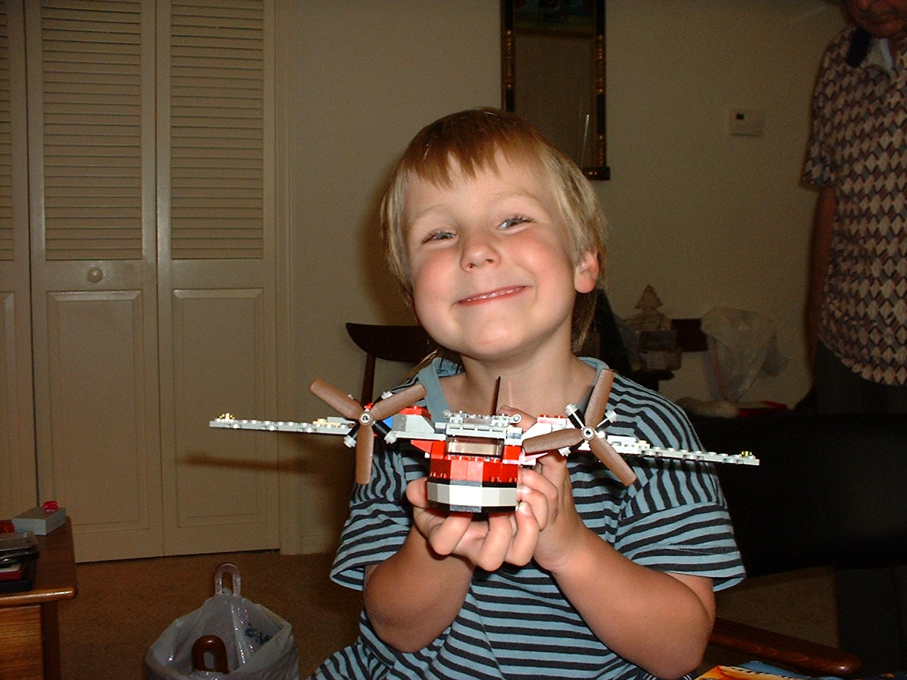 Evan Adams with Lego plane